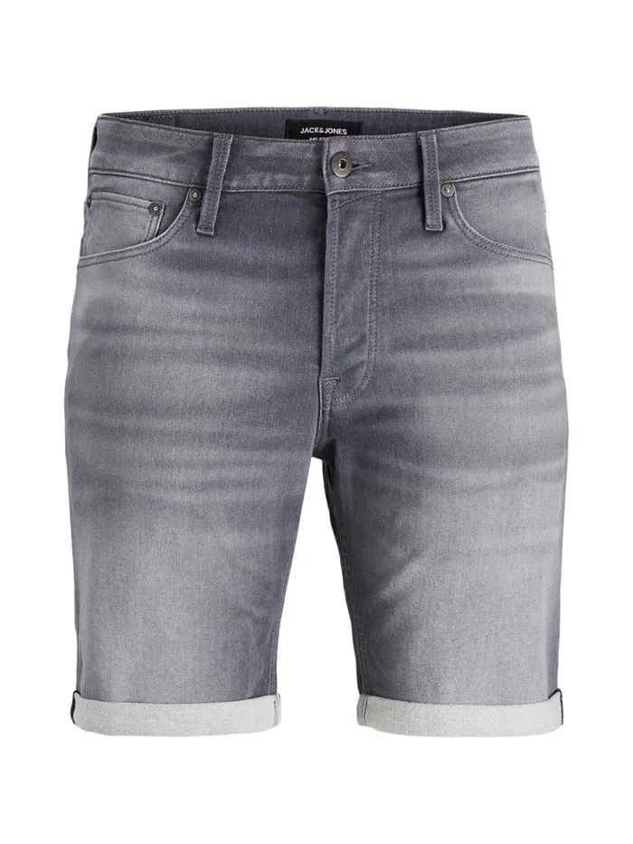 Denim Shorts JACK and JONES Mens RICK ICON GE 005 INDIGO KNIT DENIM SHORTS Grey Grey Denim Popular