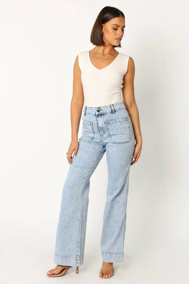 Denim Women Petal and Pup Nico Wide Leg Jean Blue