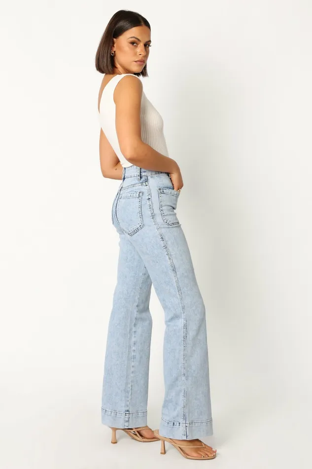 Denim Women Petal and Pup Nico Wide Leg Jean Blue