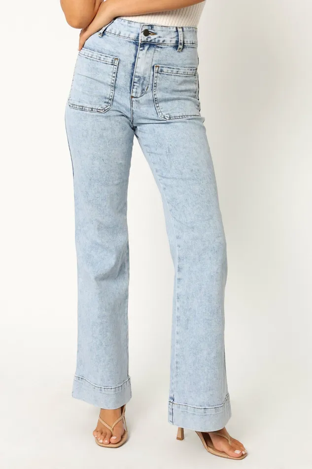 Denim Women Petal and Pup Nico Wide Leg Jean Blue