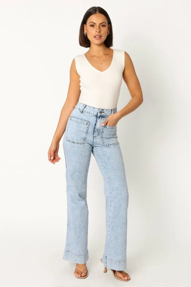 Denim Women Petal and Pup Nico Wide Leg Jean Blue
