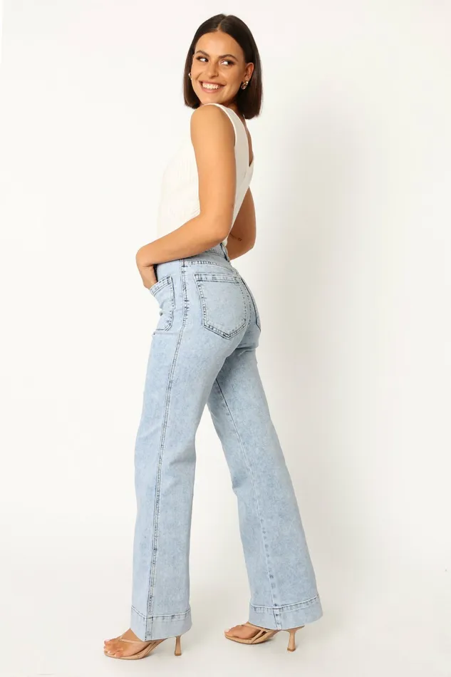 Denim Women Petal and Pup Nico Wide Leg Jean Blue