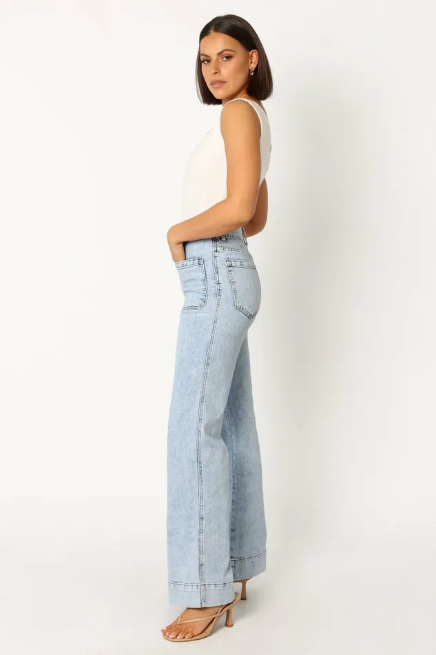 Denim Women Petal and Pup Nico Wide Leg Jean Blue