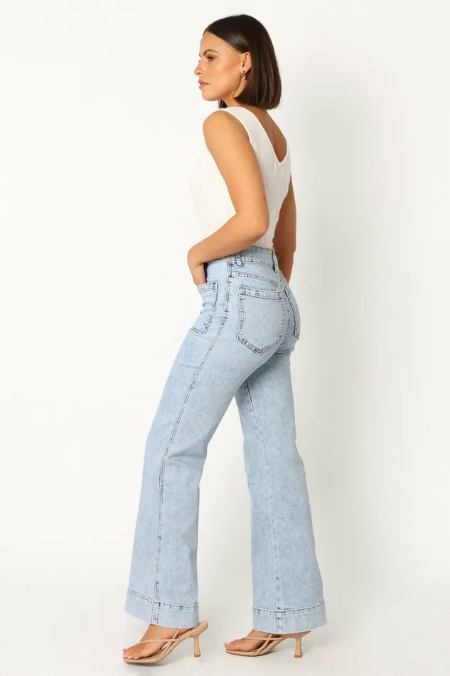 Denim Women Petal and Pup Nico Wide Leg Jean Blue