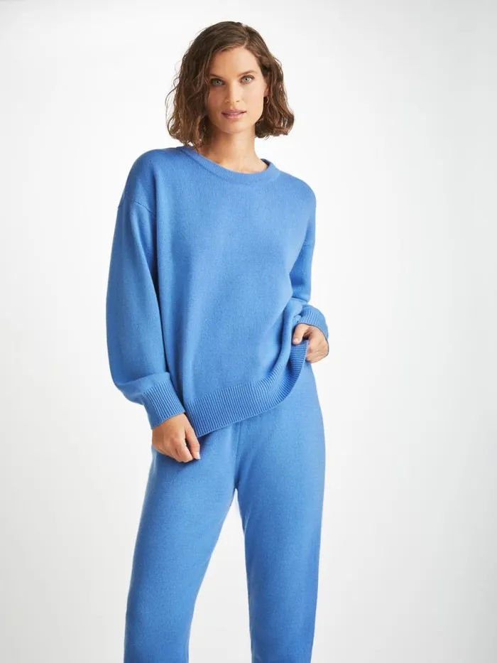 Derek Rose Cashmere Sweaters Women Relaxed Sweater Daphne Cashmere Cornflower Derek Rose Cashmere Sweaters Women Relaxed Sweater Daphne Cashmere Cornflower