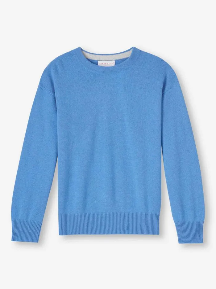Derek Rose Cashmere Sweaters Women Relaxed Sweater Daphne Cashmere Cornflower