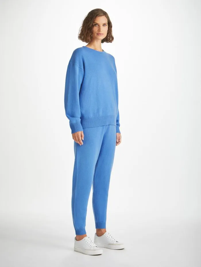 Derek Rose Cashmere Sweaters Women Relaxed Sweater Daphne Cashmere Cornflower