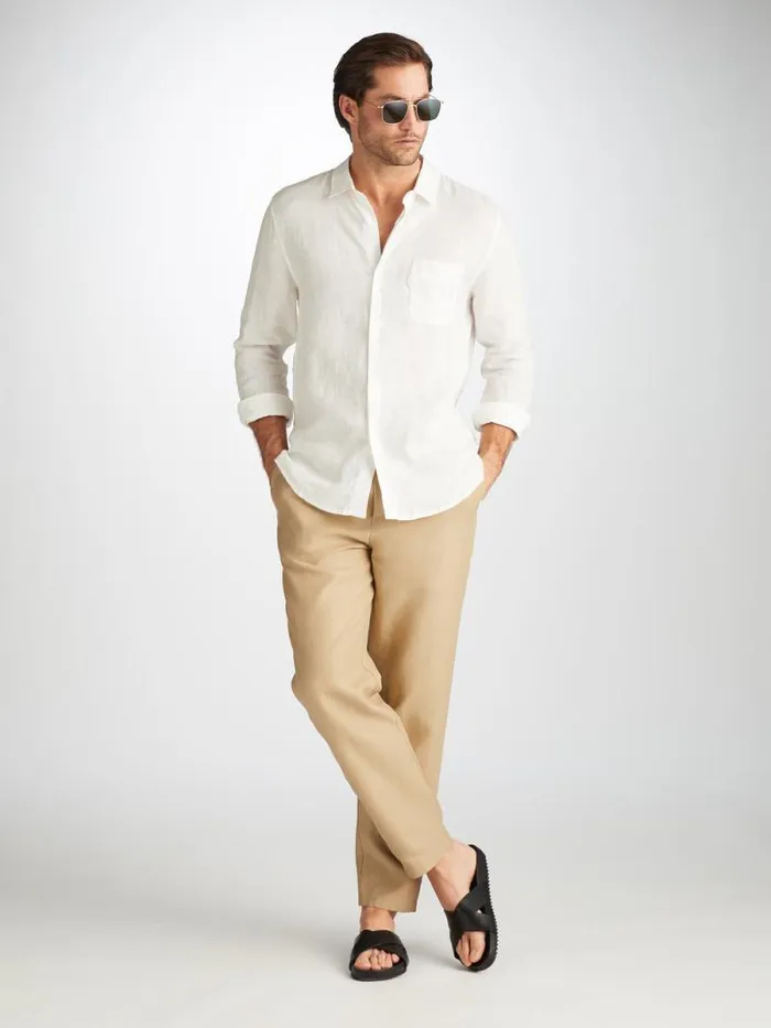 Derek Rose Casual Pants Men Pants Sydney Linen Sand