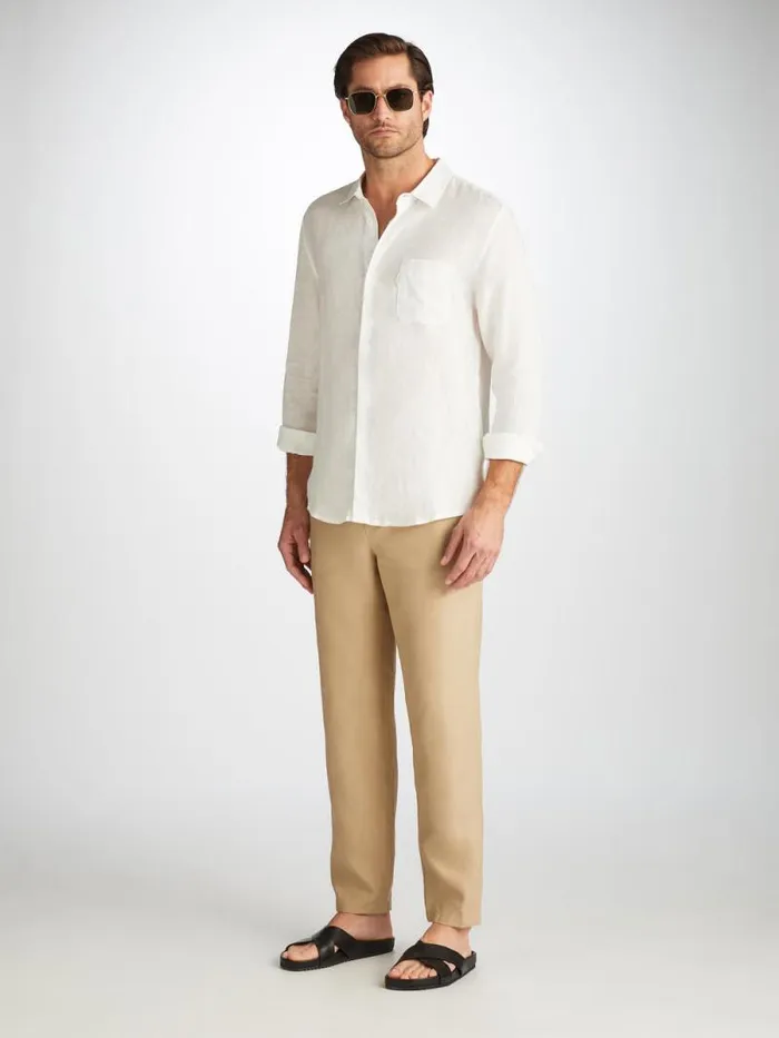 Derek Rose Casual Pants Men Pants Sydney Linen Sand