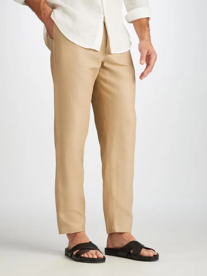 Derek Rose Casual Pants Men Pants Sydney Linen Sand