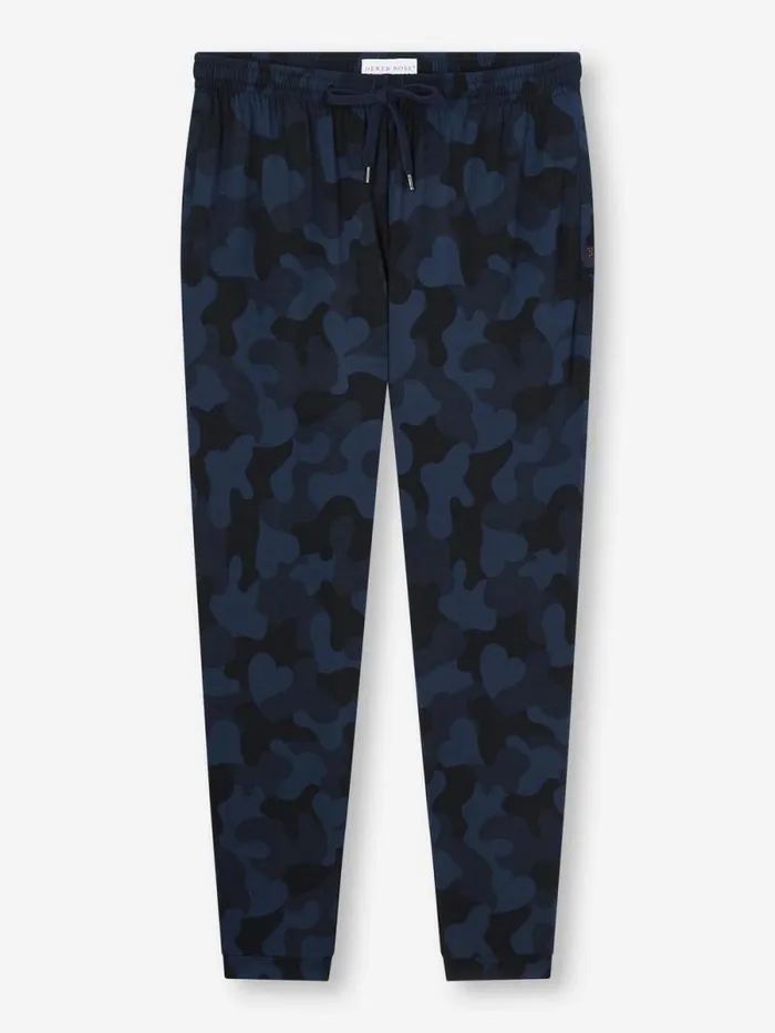 Derek Rose Casual Pants Men Track Pants London 11 Micro Modal Navy