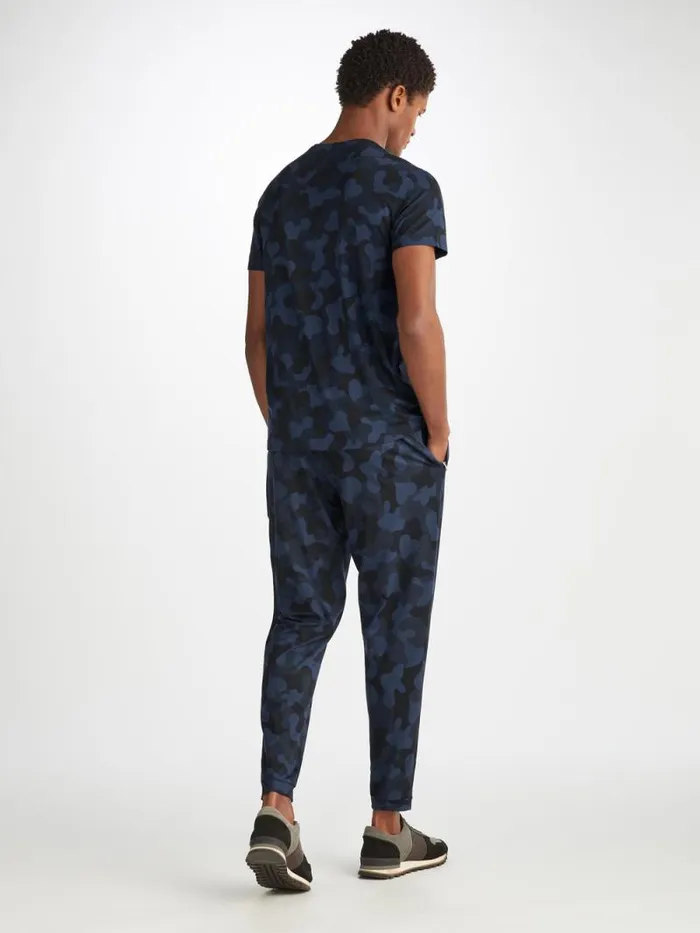 Derek Rose Casual Pants Men Track Pants London 11 Micro Modal Navy