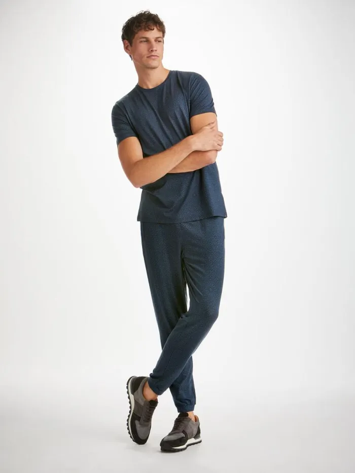 Derek Rose Casual Pants Men Track Pants London 12 Micro Modal Navy