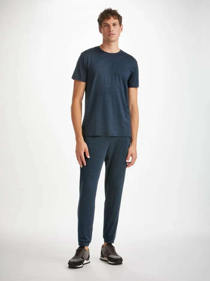 Derek Rose Casual Pants Men Track Pants London 12 Micro Modal Navy
