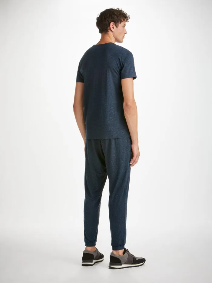 Derek Rose Casual Pants Men Track Pants London 12 Micro Modal Navy