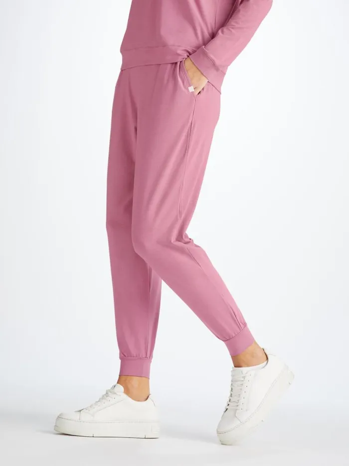 Derek Rose Casual Pants Women Track Pants Basel Micro Modal Stretch Orchid Purple