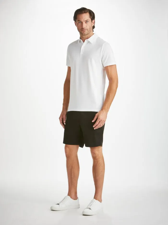 Derek Rose Casual Shirts Men Polo Shirt Ramsay Pique Cotton Tencel White