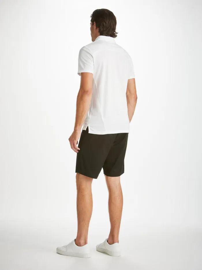 Derek Rose Casual Shirts Men Polo Shirt Ramsay Pique Cotton Tencel White