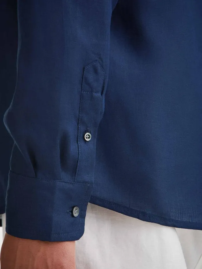Derek Rose Casual Shirts Men Shirt Monaco 2 Linen Navy