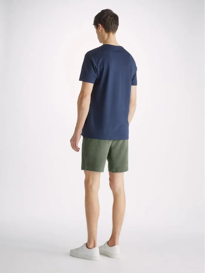 Derek Rose Casual Shorts Men Towelling Shorts Isaac Terry Cotton Soft Green