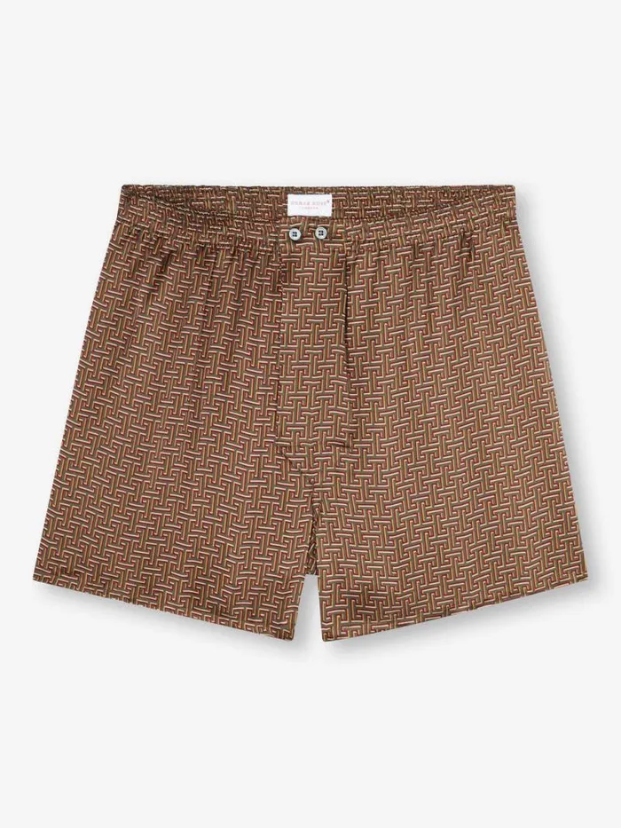 Derek Rose Classic Fit Boxer Shorts Men Classic Fit Boxers Brindisi 109 Silk Satin Green