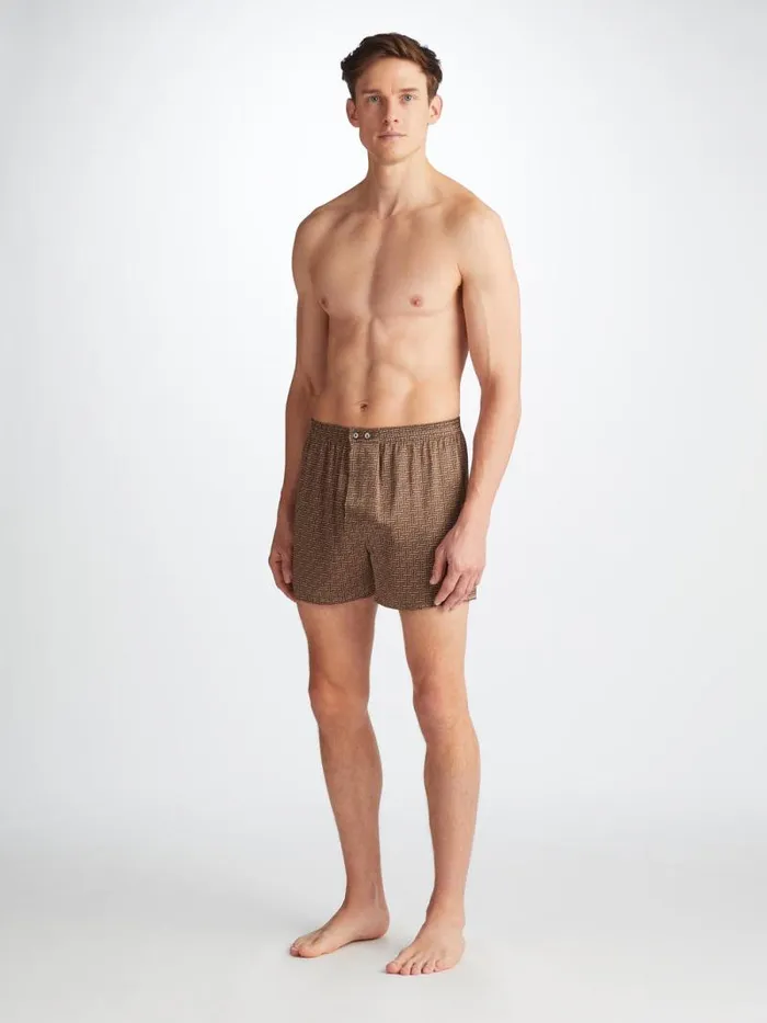 Derek Rose Classic Fit Boxer Shorts Men Classic Fit Boxers Brindisi 109 Silk Satin Green