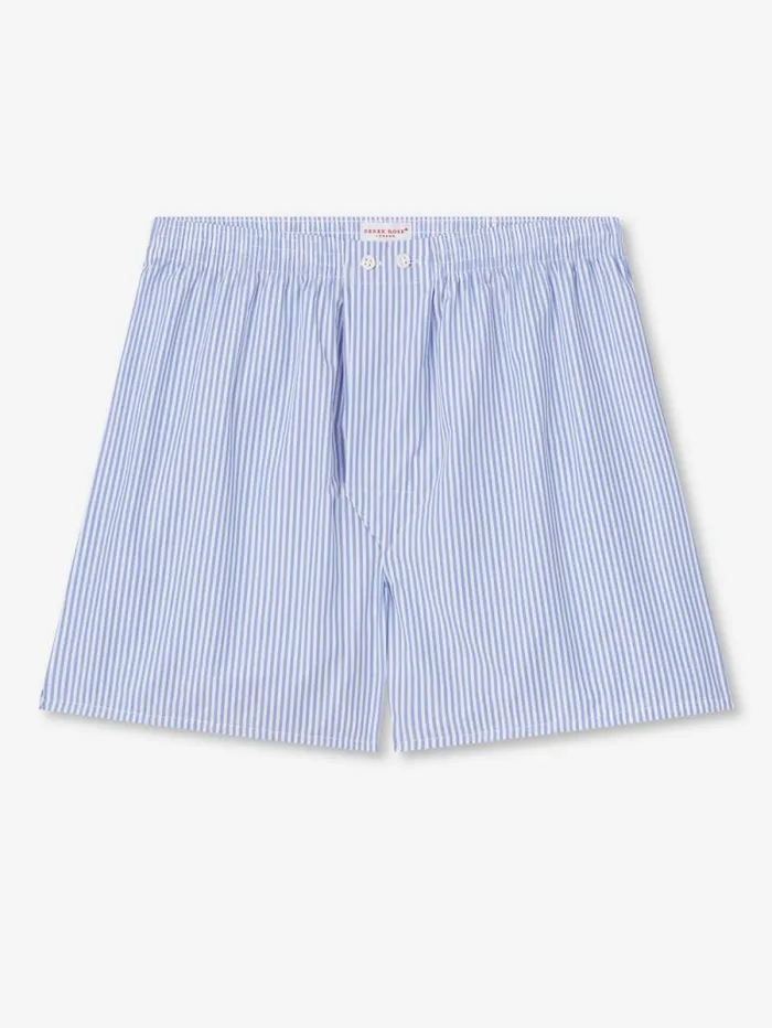 Derek Rose Classic Fit Boxer Shorts Men Classic Fit Boxers James Cotton Blue