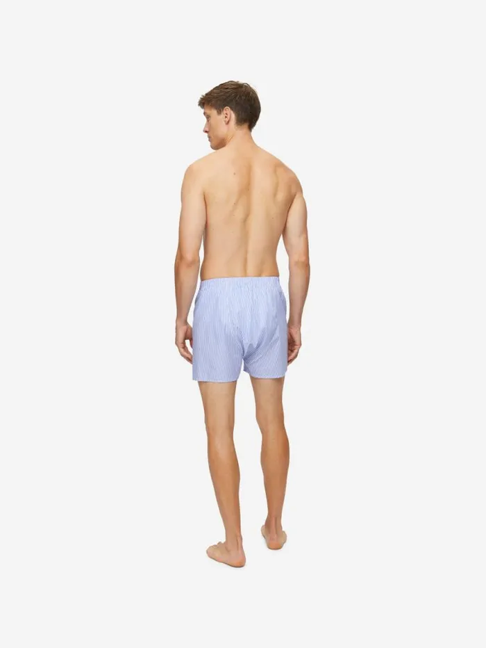 Derek Rose Classic Fit Boxer Shorts Men Classic Fit Boxers James Cotton Blue