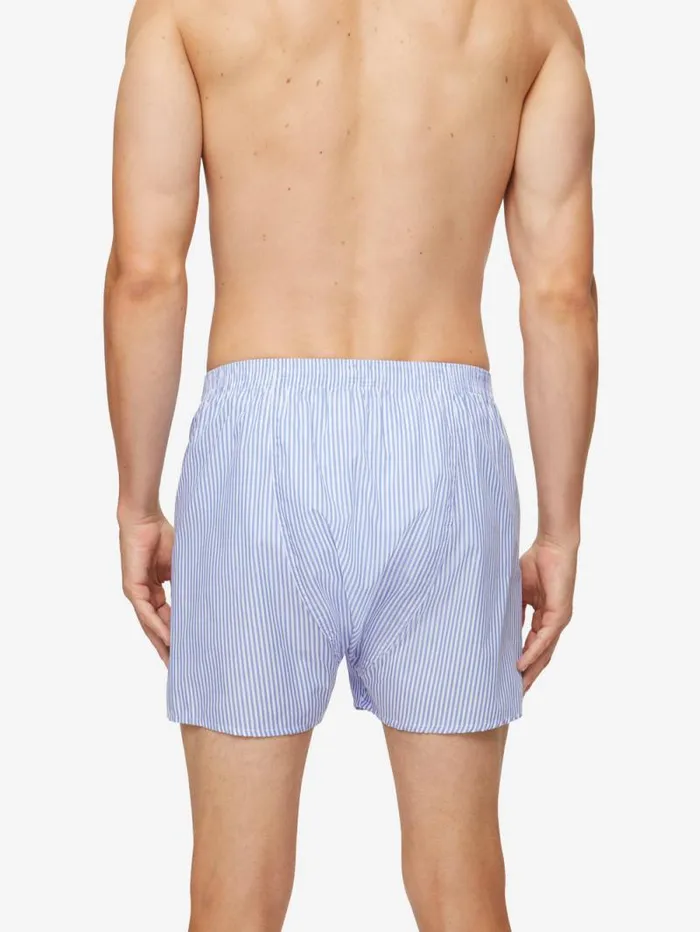 Derek Rose Classic Fit Boxer Shorts Men Classic Fit Boxers James Cotton Blue