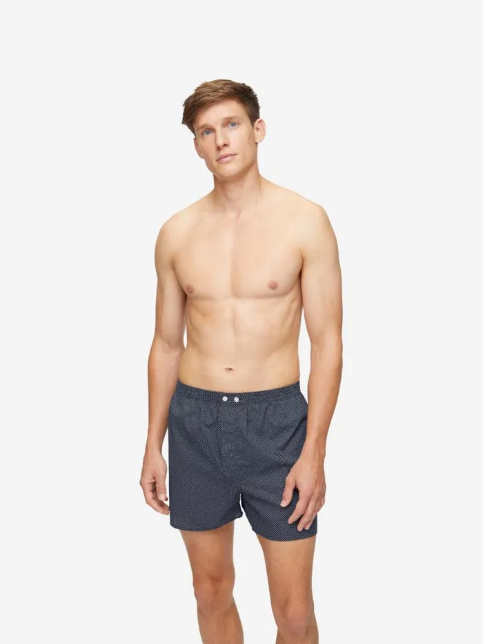 Derek Rose Classic Fit Boxer Shorts Men Classic Fit Boxers Plaza 21 Cotton Batiste Navy