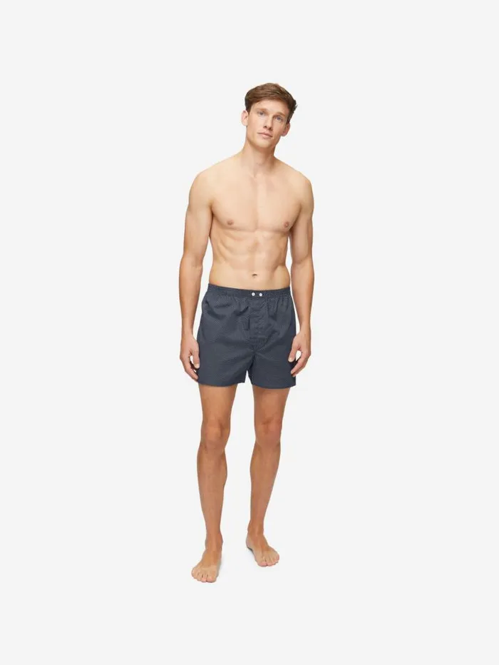 Derek Rose Classic Fit Boxer Shorts Men Classic Fit Boxers Plaza 21 Cotton Batiste Navy