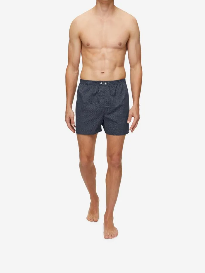 Derek Rose Classic Fit Boxer Shorts Men Classic Fit Boxers Plaza 21 Cotton Batiste Navy