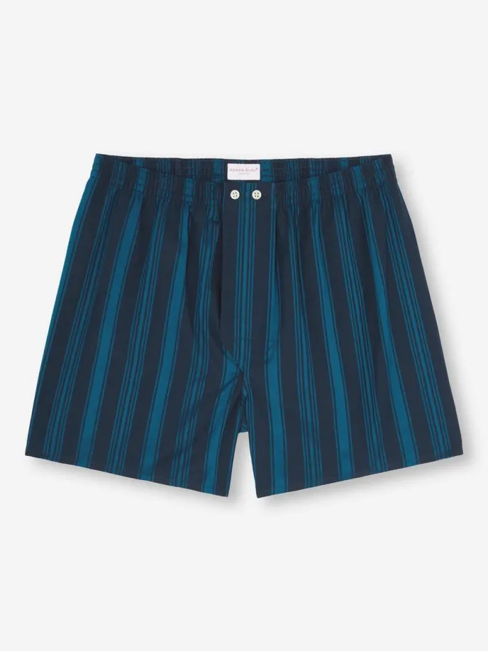Derek Rose Classic Fit Boxer Shorts Men Classic Fit Boxers Royal 222 Cotton Navy