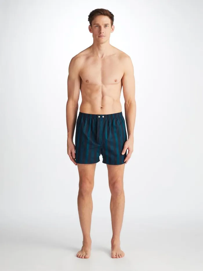 Derek Rose Classic Fit Boxer Shorts Men Classic Fit Boxers Royal 222 Cotton Navy