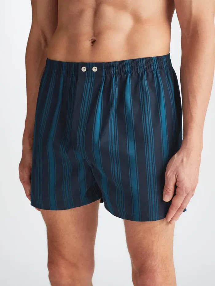 Derek Rose Classic Fit Boxer Shorts Men Classic Fit Boxers Royal 222 Cotton Navy