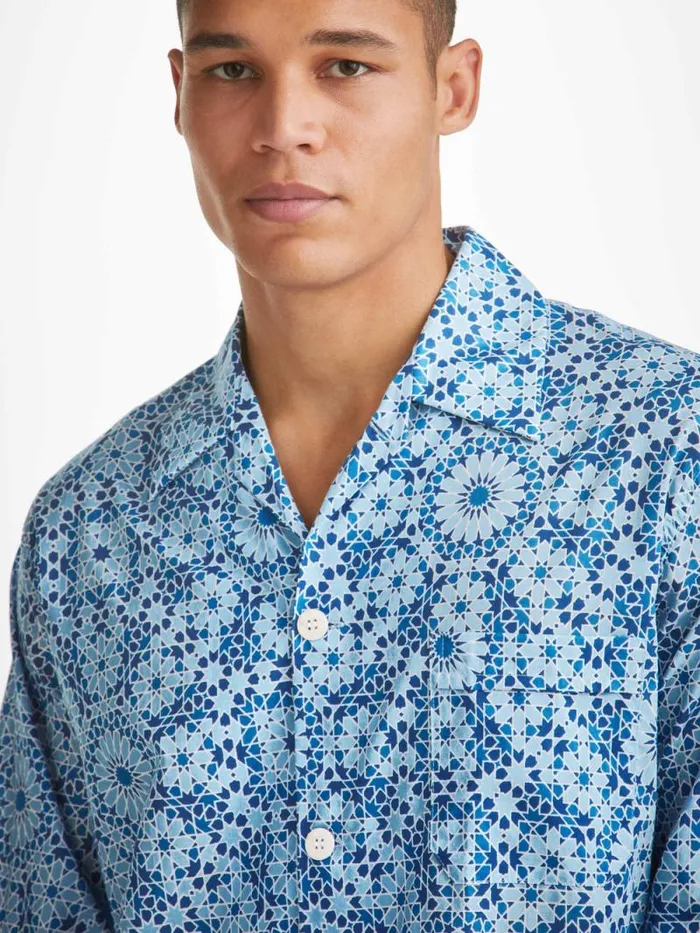 Derek Rose Cotton Pajamas Men Classic Fit Pajamas Ledbury 69 Cotton Batiste Blue Derek Rose Cotton Pajamas Men Classic Fit Pajamas Ledbury 69 Cotton Batiste Blue