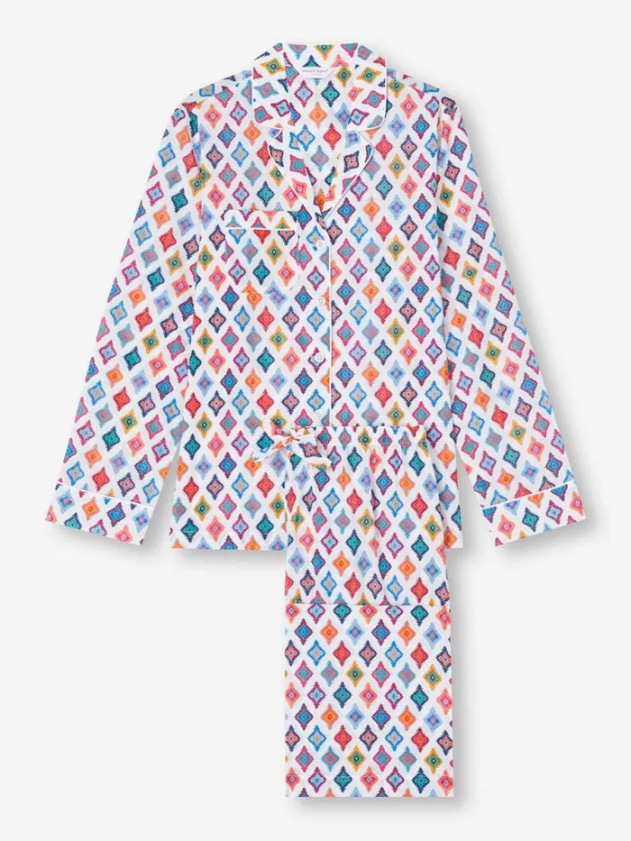 Derek Rose Cotton Pajamas Women Pajamas Ledbury 66 Cotton Batiste Multi