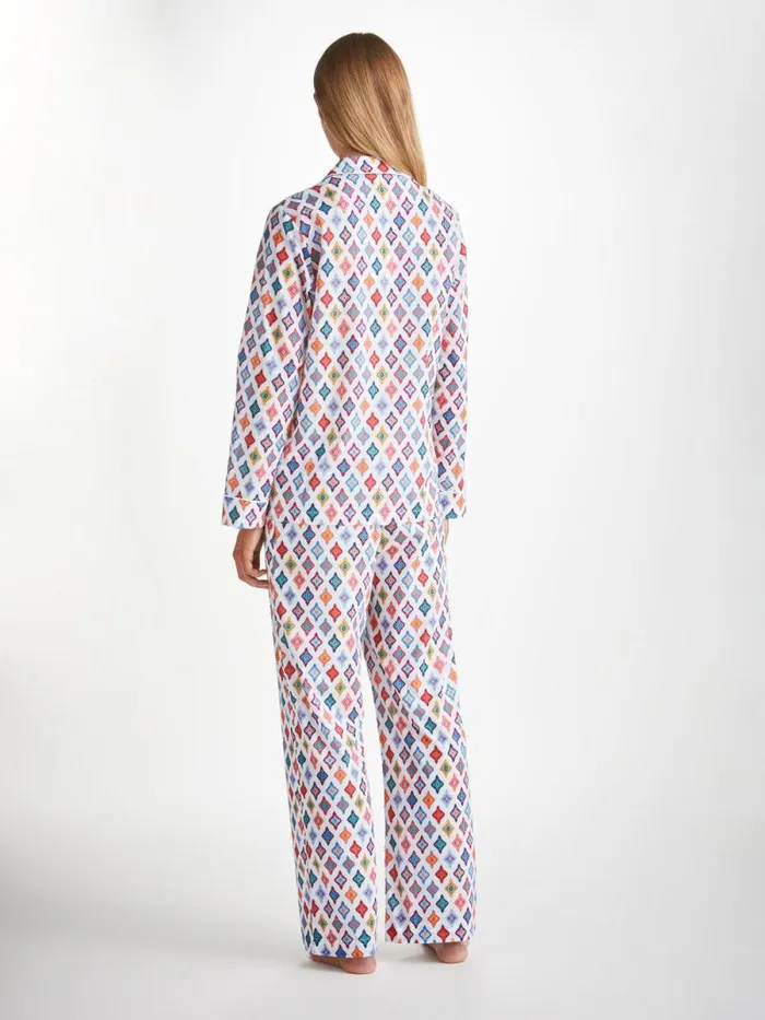 Derek Rose Cotton Pajamas Women Pajamas Ledbury 66 Cotton Batiste Multi