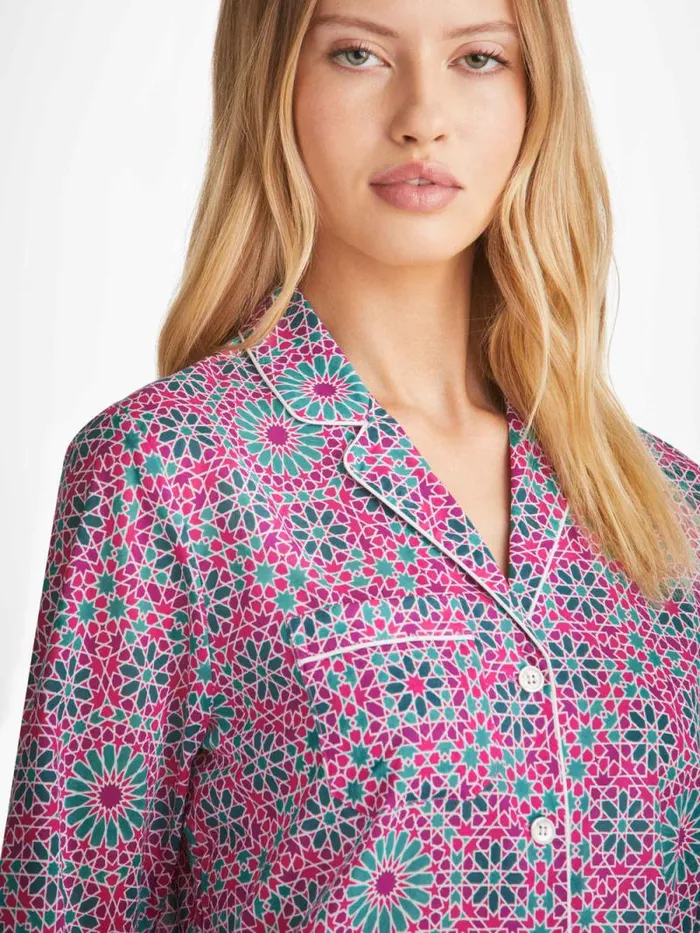 Derek Rose Cotton Pajamas Women Pajamas Ledbury 69 Cotton Batiste Pink