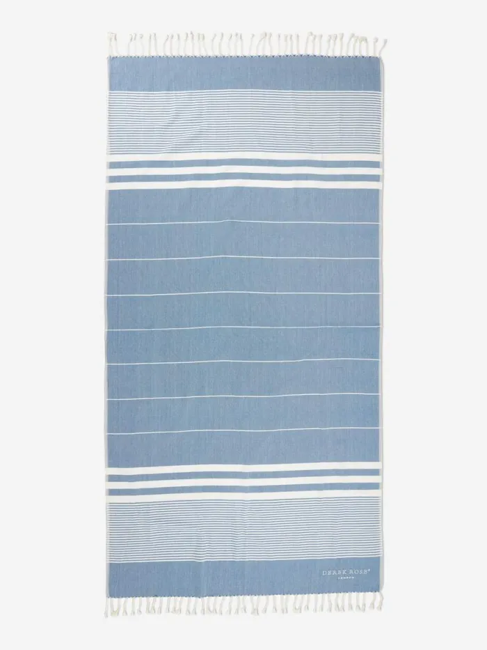 Derek Rose Hammam Towels MenWomen Hammam Towel Karinna Pure Cotton Royal