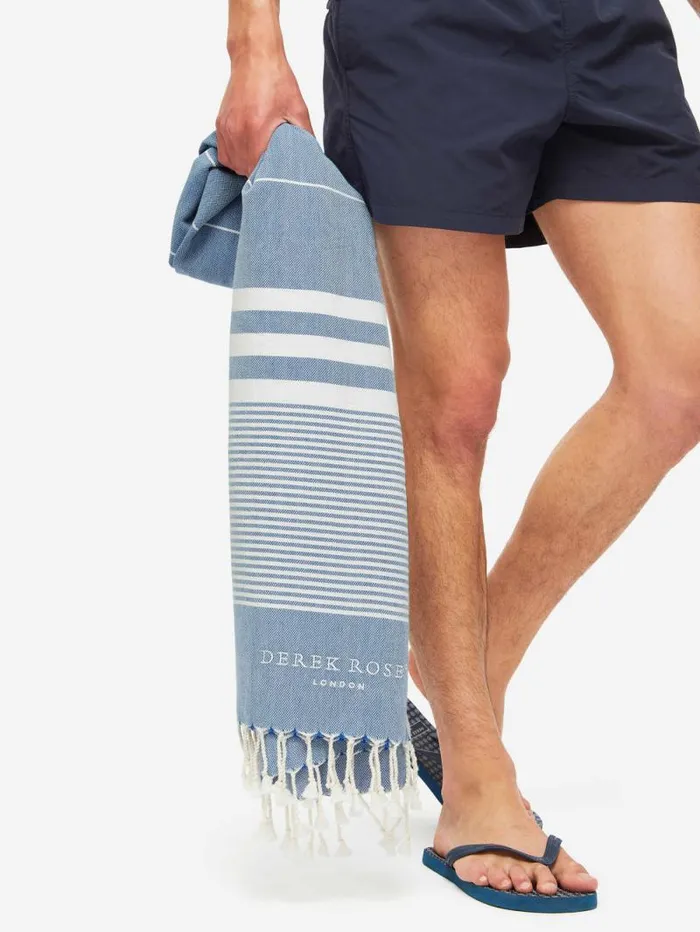 Derek Rose Hammam Towels MenWomen Hammam Towel Karinna Pure Cotton Royal