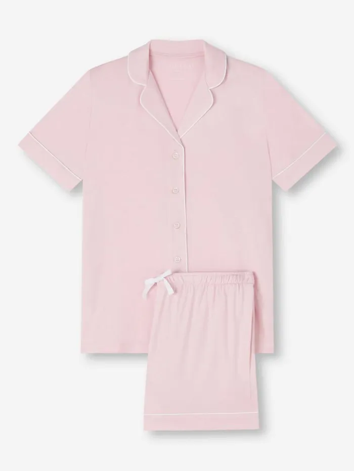 Derek Rose Jersey Pajamas Women Short Pajamas Lara Micro Modal Stretch Ballet Pink