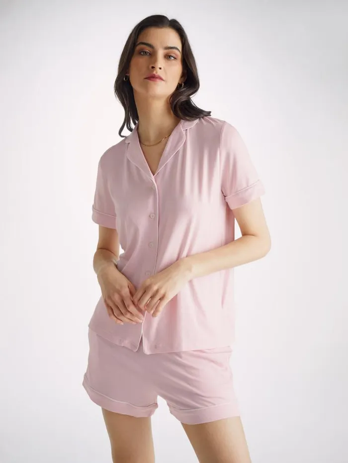 Derek Rose Jersey Pajamas Women Short Pajamas Lara Micro Modal Stretch Ballet Pink