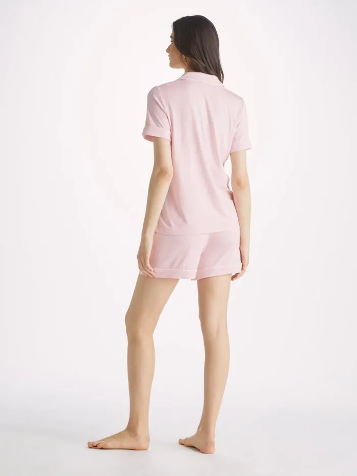 Derek Rose Jersey Pajamas Women Short Pajamas Lara Micro Modal Stretch Ballet Pink
