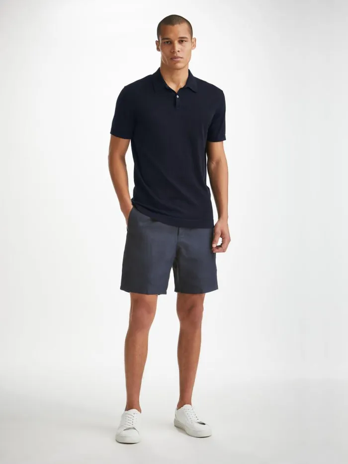 Derek Rose Sea Island Cotton Polo Shirts Men Polo Shirt Jacob Sea Island Cotton Navy