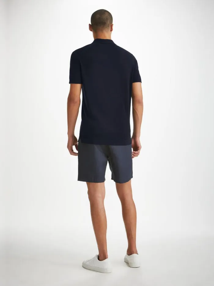 Derek Rose Sea Island Cotton Polo Shirts Men Polo Shirt Jacob Sea Island Cotton Navy