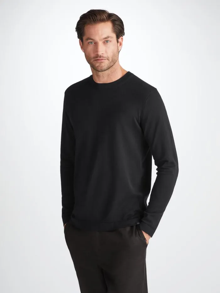 Derek Rose Sea Island Cotton Sweaters Men Sweater Jacob Sea Island Cotton Black Derek Rose Sea Island Cotton Sweaters Men Sweater Jacob Sea Island Cotton Black