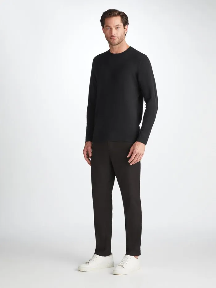 Derek Rose Sea Island Cotton Sweaters Men Sweater Jacob Sea Island Cotton Black