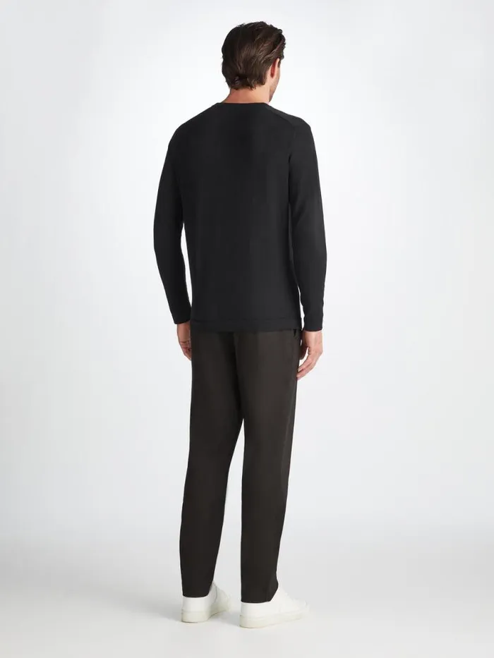 Derek Rose Sea Island Cotton Sweaters Men Sweater Jacob Sea Island Cotton Black