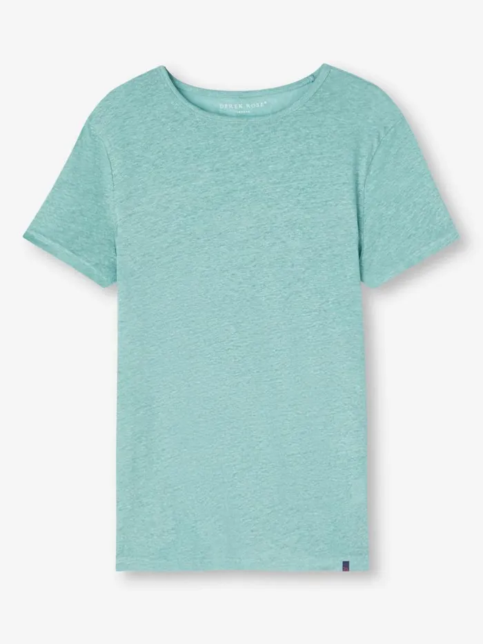 Derek Rose Short Sleeve TShirts Men TShirt Jordan Linen Soft Aqua